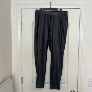 SHEIN CURVE FAUX LEATHER BLACK PANTS SIZE 1XL